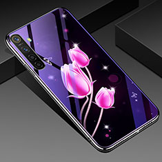 Funda Bumper Silicona Gel Espejo Flores Carcasa para Realme X2 Rosa