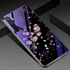 Funda Bumper Silicona Gel Espejo Flores Carcasa para Realme XT Multicolor