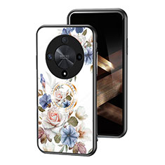 Funda Bumper Silicona Gel Espejo Flores Carcasa S01 para Huawei Honor Magic6 Lite 5G Blanco