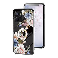 Funda Bumper Silicona Gel Espejo Flores Carcasa S01 para Realme 9i 5G Negro