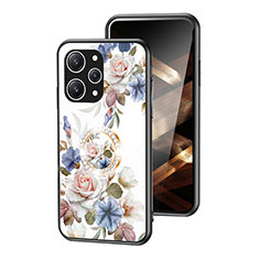 Funda Bumper Silicona Gel Espejo Flores Carcasa S01 para Xiaomi Redmi 12 4G Blanco