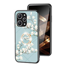 Funda Bumper Silicona Gel Espejo Flores Carcasa S01 para Xiaomi Redmi 12 4G Cian