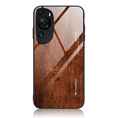 Funda Bumper Silicona Gel Espejo Patron de Moda Carcasa JM1 para Huawei P60 Art Bronze