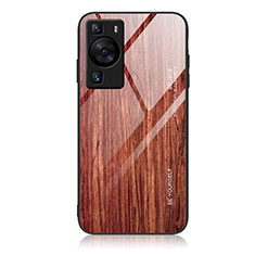 Funda Bumper Silicona Gel Espejo Patron de Moda Carcasa JM1 para Huawei P60 Pro Marron