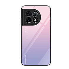 Funda Bumper Silicona Gel Espejo Patron de Moda Carcasa JM1 para OnePlus 11 5G Purpura Claro