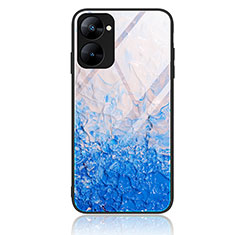 Funda Bumper Silicona Gel Espejo Patron de Moda Carcasa JM1 para Realme 10S 5G Azul Cielo