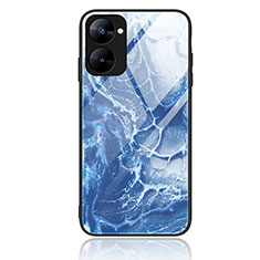 Funda Bumper Silicona Gel Espejo Patron de Moda Carcasa JM1 para Realme Q5x 5G Azul