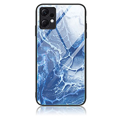 Funda Bumper Silicona Gel Espejo Patron de Moda Carcasa JM1 para Xiaomi Redmi Note 12 4G Azul