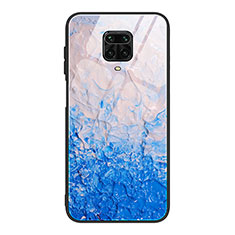 Funda Bumper Silicona Gel Espejo Patron de Moda Carcasa JM1 para Xiaomi Redmi Note 9 Pro Max Azul