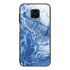 Funda Bumper Silicona Gel Espejo Patron de Moda Carcasa JM1 para Xiaomi Redmi Note 9 Pro Max Azul Real