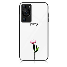 Funda Bumper Silicona Gel Espejo Patron de Moda Carcasa JM2 para Huawei P60 Blanco