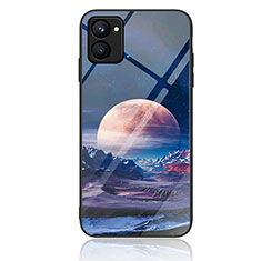 Funda Bumper Silicona Gel Espejo Patron de Moda Carcasa JM2 para Realme C33 (2023) Azul