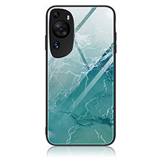 Funda Bumper Silicona Gel Espejo Patron de Moda Carcasa JM3 para Huawei P60 Art Cian