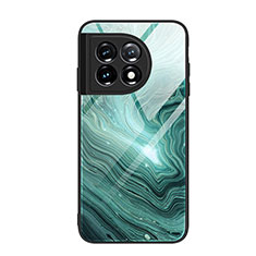 Funda Bumper Silicona Gel Espejo Patron de Moda Carcasa JM3 para OnePlus 11 5G Verde