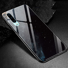 Funda Bumper Silicona Gel Espejo Patron de Moda Carcasa K01 para Huawei P30 Negro