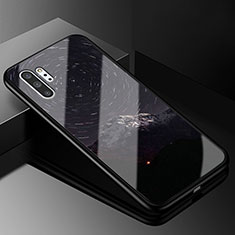 Funda Bumper Silicona Gel Espejo Patron de Moda Carcasa K01 para Samsung Galaxy Note 10 Plus 5G Gris Oscuro