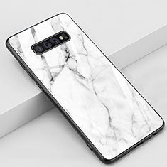 Funda Bumper Silicona Gel Espejo Patron de Moda Carcasa K02 para Samsung Galaxy S10 Blanco