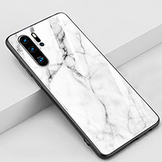 Funda Bumper Silicona Gel Espejo Patron de Moda Carcasa K03 para Huawei P30 Pro New Edition Blanco