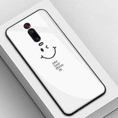 Funda Bumper Silicona Gel Espejo Patron de Moda Carcasa K03 para Xiaomi Mi 9T Blanco