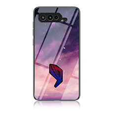 Funda Bumper Silicona Gel Espejo Patron de Moda Carcasa LS1 para Asus ROG Phone 5 Pro Morado