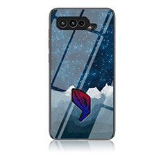 Funda Bumper Silicona Gel Espejo Patron de Moda Carcasa LS1 para Asus ROG Phone 5s Azul