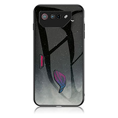 Funda Bumper Silicona Gel Espejo Patron de Moda Carcasa LS1 para Asus ROG Phone 7 Gris