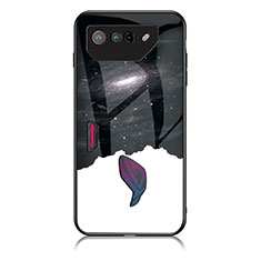 Funda Bumper Silicona Gel Espejo Patron de Moda Carcasa LS1 para Asus ROG Phone 7 Pro Negro