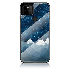 Funda Bumper Silicona Gel Espejo Patron de Moda Carcasa LS1 para Google Pixel 5a 5G Azul