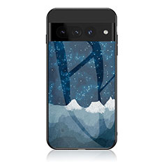 Funda Bumper Silicona Gel Espejo Patron de Moda Carcasa LS1 para Google Pixel 7 Pro 5G Azul