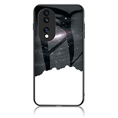 Funda Bumper Silicona Gel Espejo Patron de Moda Carcasa LS1 para Huawei Honor 70 Pro 5G Negro