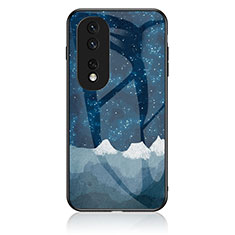 Funda Bumper Silicona Gel Espejo Patron de Moda Carcasa LS1 para Huawei Honor 80 GT 5G Azul