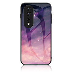 Funda Bumper Silicona Gel Espejo Patron de Moda Carcasa LS1 para Huawei Honor 80 GT 5G Morado