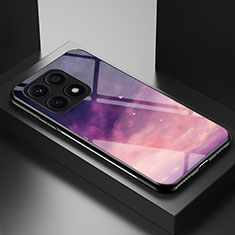 Funda Bumper Silicona Gel Espejo Patron de Moda Carcasa LS1 para Huawei Honor X6 Morado