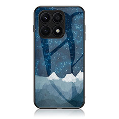 Funda Bumper Silicona Gel Espejo Patron de Moda Carcasa LS1 para Huawei Honor X8a 4G Azul