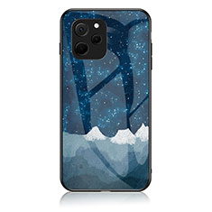 Funda Bumper Silicona Gel Espejo Patron de Moda Carcasa LS1 para Huawei Nova Y61 Azul