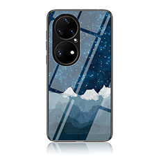 Funda Bumper Silicona Gel Espejo Patron de Moda Carcasa LS1 para Huawei P50 Azul