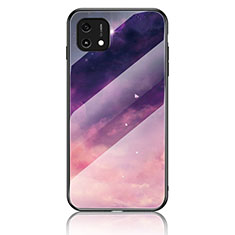 Funda Bumper Silicona Gel Espejo Patron de Moda Carcasa LS1 para Oppo A16e Morado