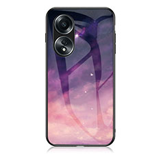 Funda Bumper Silicona Gel Espejo Patron de Moda Carcasa LS1 para Oppo A38 Morado