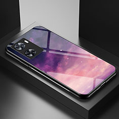 Funda Bumper Silicona Gel Espejo Patron de Moda Carcasa LS1 para Oppo A57 4G Morado