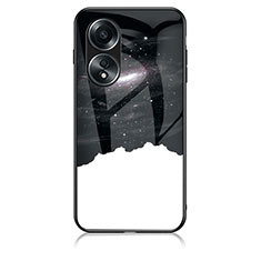 Funda Bumper Silicona Gel Espejo Patron de Moda Carcasa LS1 para Oppo A78 4G Negro