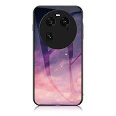 Funda Bumper Silicona Gel Espejo Patron de Moda Carcasa LS1 para Oppo Find X6 5G Morado