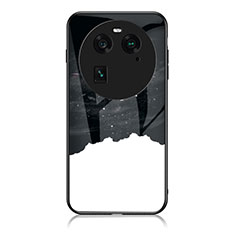 Funda Bumper Silicona Gel Espejo Patron de Moda Carcasa LS1 para Oppo Find X6 Pro 5G Negro