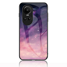 Funda Bumper Silicona Gel Espejo Patron de Moda Carcasa LS1 para Oppo Reno10 5G Morado