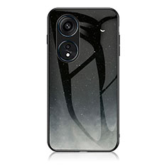 Funda Bumper Silicona Gel Espejo Patron de Moda Carcasa LS1 para Oppo Reno8 T 4G Gris