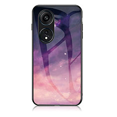 Funda Bumper Silicona Gel Espejo Patron de Moda Carcasa LS1 para Oppo Reno8 T 4G Morado