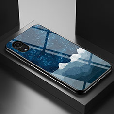 Funda Bumper Silicona Gel Espejo Patron de Moda Carcasa LS1 para Samsung Galaxy A03 Core Azul