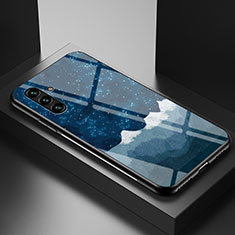 Funda Bumper Silicona Gel Espejo Patron de Moda Carcasa LS1 para Samsung Galaxy A04s Azul