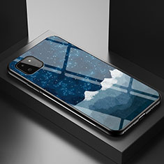 Funda Bumper Silicona Gel Espejo Patron de Moda Carcasa LS1 para Samsung Galaxy A22 5G Azul
