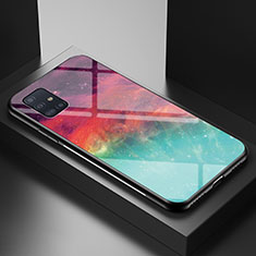 Funda Bumper Silicona Gel Espejo Patron de Moda Carcasa LS1 para Samsung Galaxy A51 5G Rojo