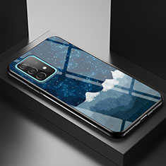 Funda Bumper Silicona Gel Espejo Patron de Moda Carcasa LS1 para Samsung Galaxy A52 4G Azul